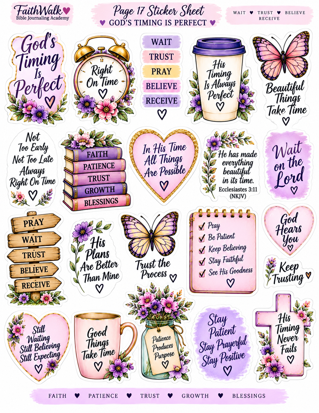 Beginner Bible Journaling Kit – 40 Printable Pages + 3 Bonus Sticker Sheets