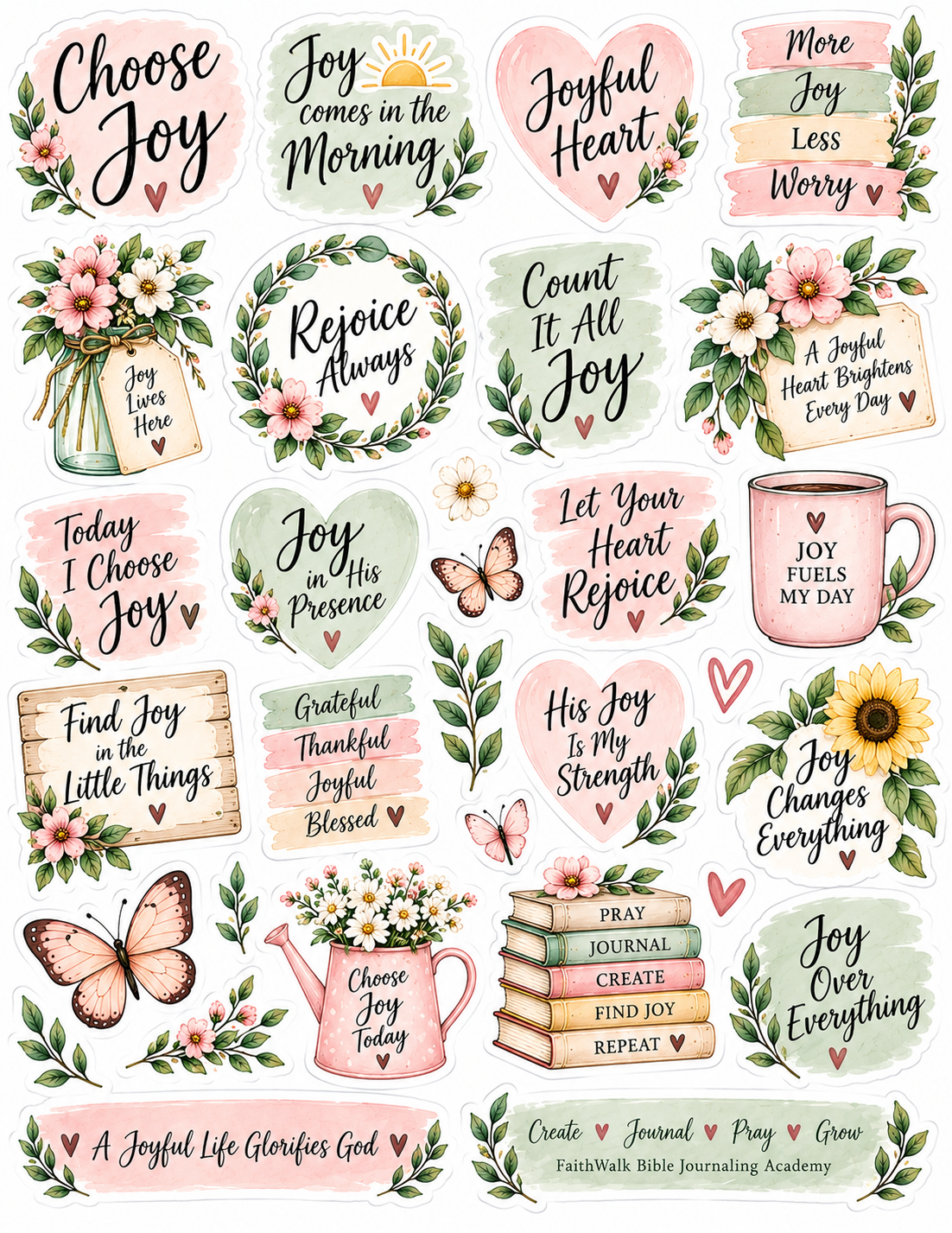 Beginner Bible Journaling Kit – 40 Printable Pages + 3 Bonus Sticker Sheets